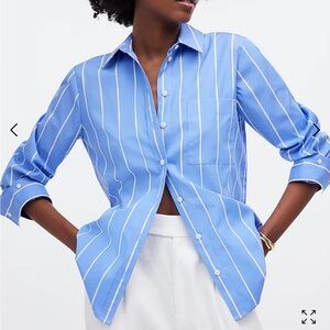 NWT Madewell Relaxed Front Button Down Shirt in Poplin